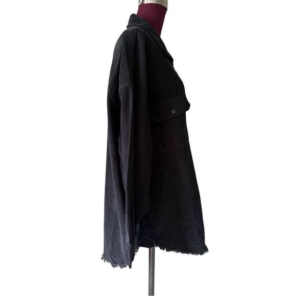 NWOT Aerie Offline Corduroy Quarter Zip Shacket size XL Black - Picture 8 of 11